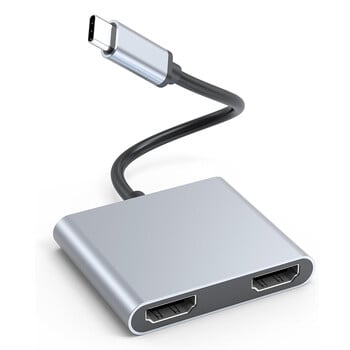 Προσαρμογέας οθόνης USB C σε διπλό 4K HD Τύπος C σε εκτεταμένη οθόνη μετατροπέα συμβατή με HDMI για φορητό υπολογιστή HP Lenovo Thunderbolt3/4