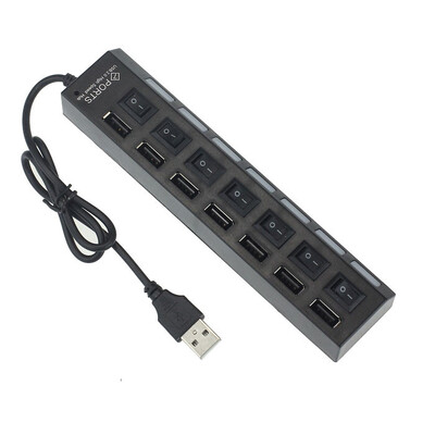 USB hub 7-u-1 adapter Multi ports Koristite strujni adapter Ekstenzor USB 2.0 PC Računalni dodaci Prekidač USB za PC Usb Port Laptop