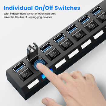 Usb Hub 3.0 Hub Usb Splitter Πολλές θύρες Multi Usb Hub 3.0 Hab Power Adapter Extensor Αξεσουάρ υπολογιστή Διακόπτης USB για το σπίτι