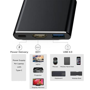 USB C Hub σε προσαρμογέα συμβατό με HDMI OTG Thunderbolt 3 Dock με usb3.0 pd για Macbook Pro/Air M1 ThinkPad