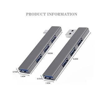 USB C HUB 3.0 Type C 3.1 4 Port Multi USB Splitter OTG Adapter για Xiaomi Lenovo Macbook Pro 13 15 Αξεσουάρ υπολογιστή Air Pro