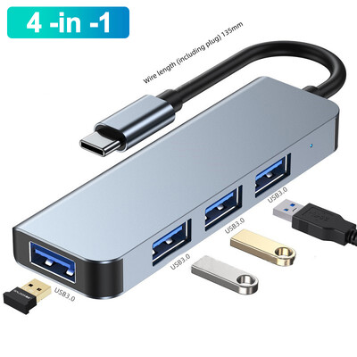 USB C dokstacija 4K30Hz C tipa centrmezgls USB C sadalītājs klēpjdatora adapteris Macbook Air M1iPad Pro RJ45 datora piederumi USB 3.0 centrmezgls