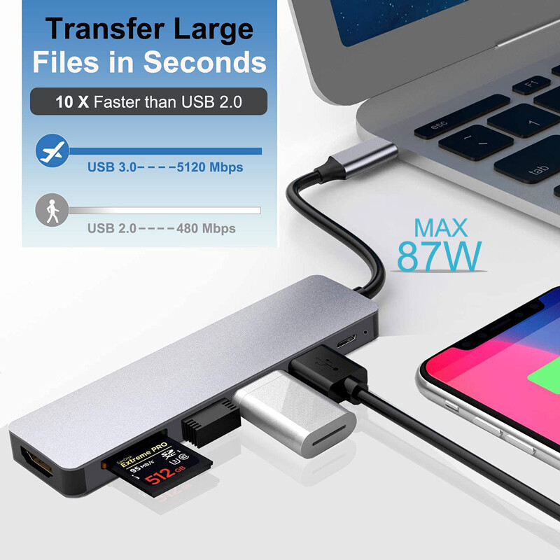 USB C priključna stanica 4K30Hz tip C HUB USB C Splitter adapter za prijenosno računalo za Macbook Air M1iPad Pro RJ45 PC dodaci USB 3.0 HUB