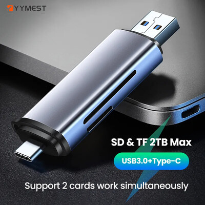 Kortelių skaitytuvas USB3.0 ir USB C į SD MicroSD TF Thunderbolt 3 Telefonui PC Nešiojamojo kompiuterio priedai Išmanusis atminties kortelių skaitytuvas SD kortelės adapteris