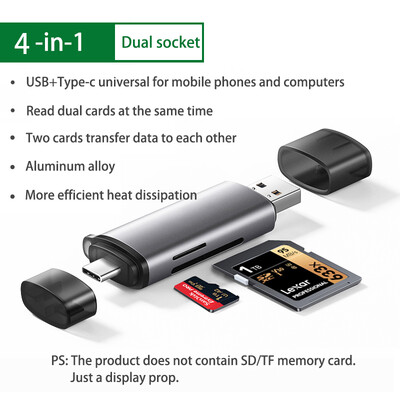 Čitač kartica USB3.0&USB C na SD MicroSD TF Thunderbolt 3 Za telefon PC Dodaci za prijenosna računala Pametni memorijski čitač kartica Adapter za SD karticu