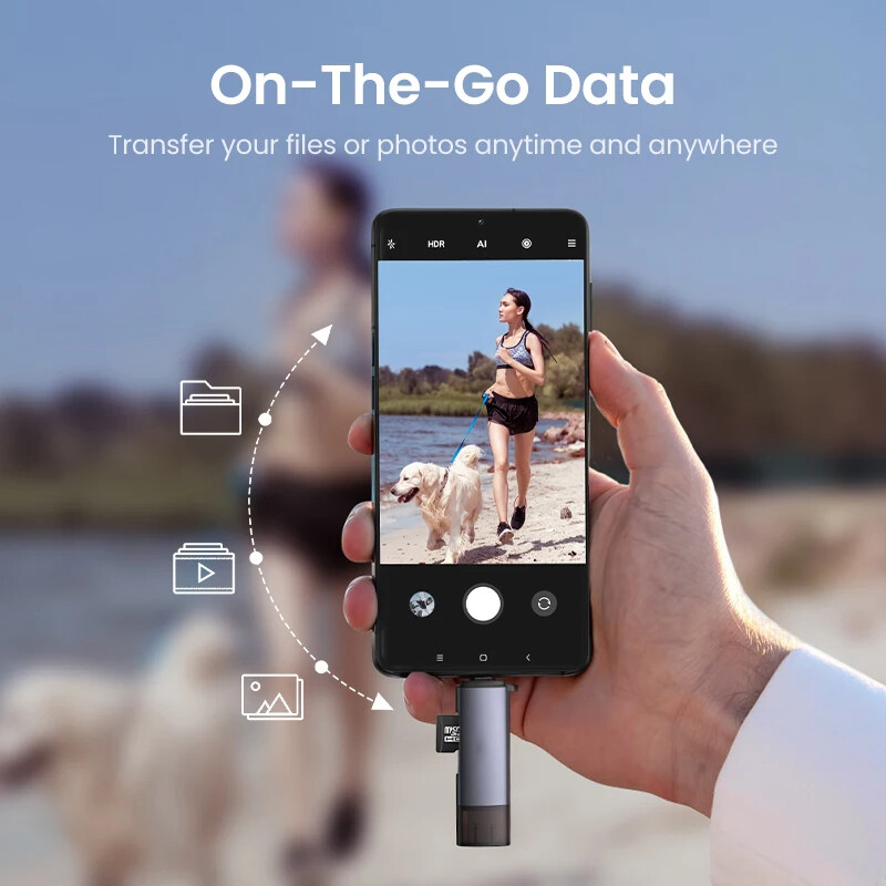 Čitač kartica USB3.0&USB C na SD MicroSD TF Thunderbolt 3 Za telefon PC Dodaci za prijenosna računala Pametni memorijski čitač kartica Adapter za SD karticu