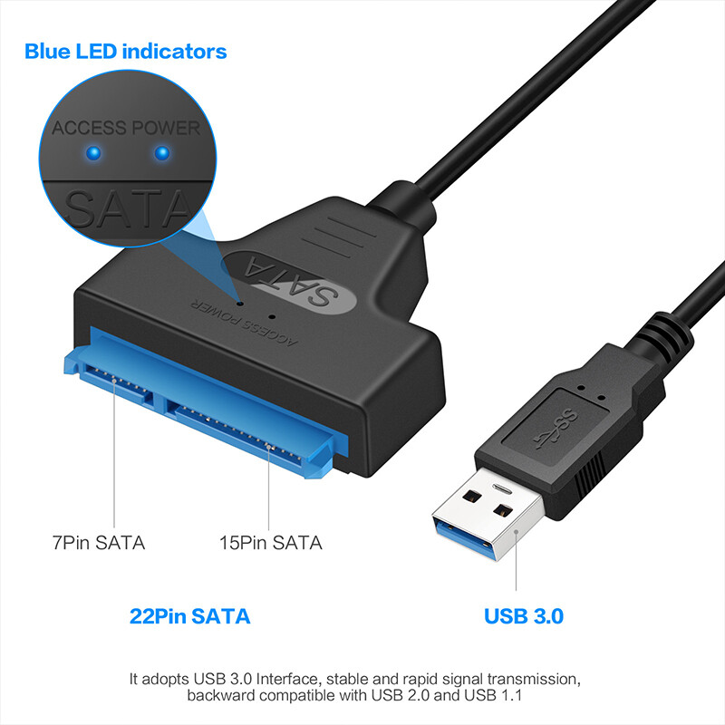1PCS адаптерен кабел Поддържа USB Easy Drive кабел Usb3.0 към Sata твърд диск Съвместим твърд диск Кабел Адаптер Адаптер Кабел