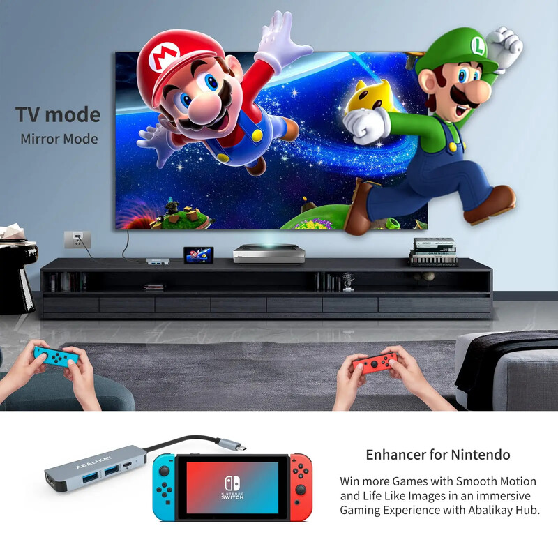 4 u 1 USB C HUB Tip C 4K@30Hz HDTV-kompatibilan USB 3.0 PD100W Multiport Adapter Docking Station za prijenosno računalo Dell Nintendo Switch