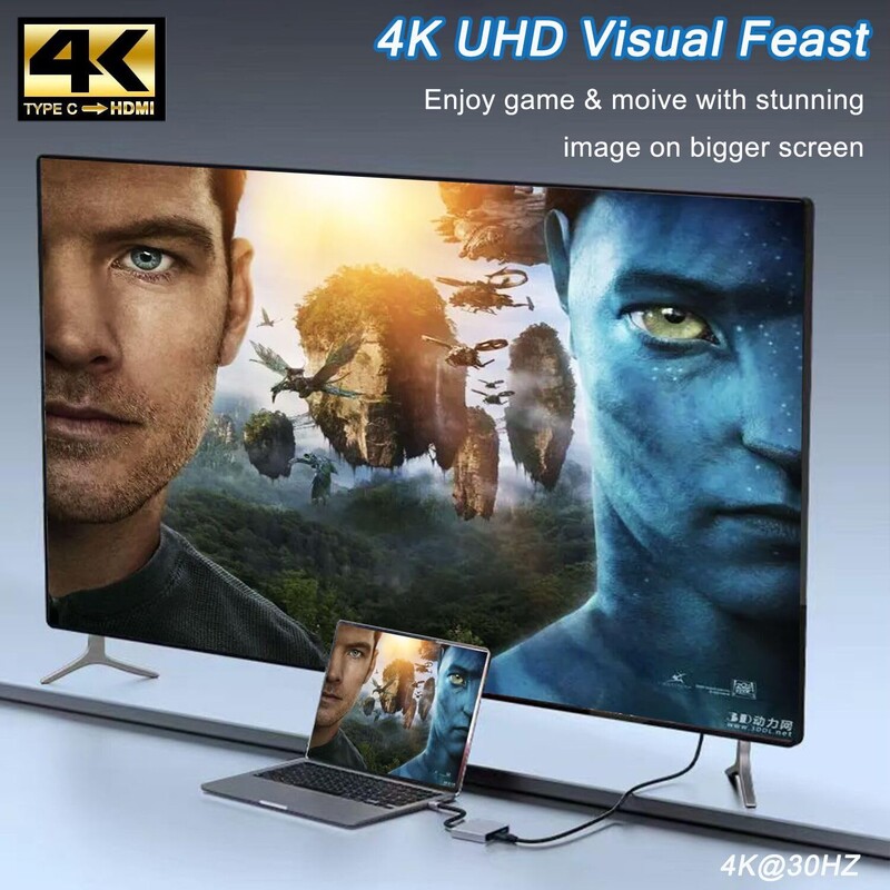 3 u 1 tip C na HDMI kompatibilan USB 3.0 adapter za punjenje USB-C čvorište za mobilne telefone Računala MAC Microsoft Switch