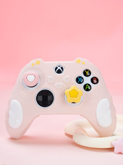 GeekShare Star Wings Protective Cover Skin kompatibilan s Xbox Series X/S s 2Pcs Thumb Grips i 2Pcs naljepnicama