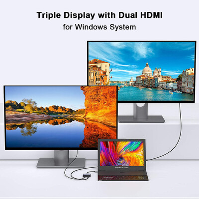 Gopala USB C na Dual HDMI adapter 4K @30hz Kompaktni prijenosni za MacBook Pro MacBook Air iPad Pro kompatibilan Thunderbolt 3 porta
