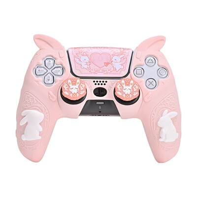 GeekShare Gothic Bunny silikonska zaštitna maska za bežični kontroler Playstation 5 s 2 kapice za palac i 1 naljepnicom