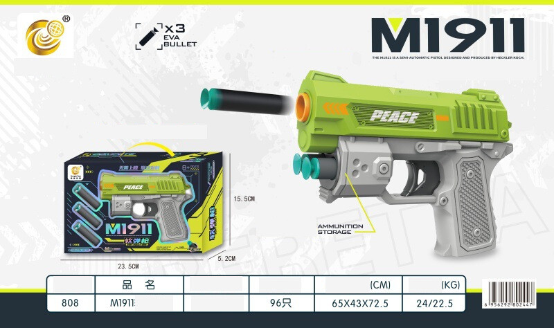 Jauna zēna rotaļlieta ar mīksto ložu pistoli, piesūceknis Mīksto ložu pistoles rotaļlieta ar zēna šaušanas dāvanu kastīti apmācības klases dāvana