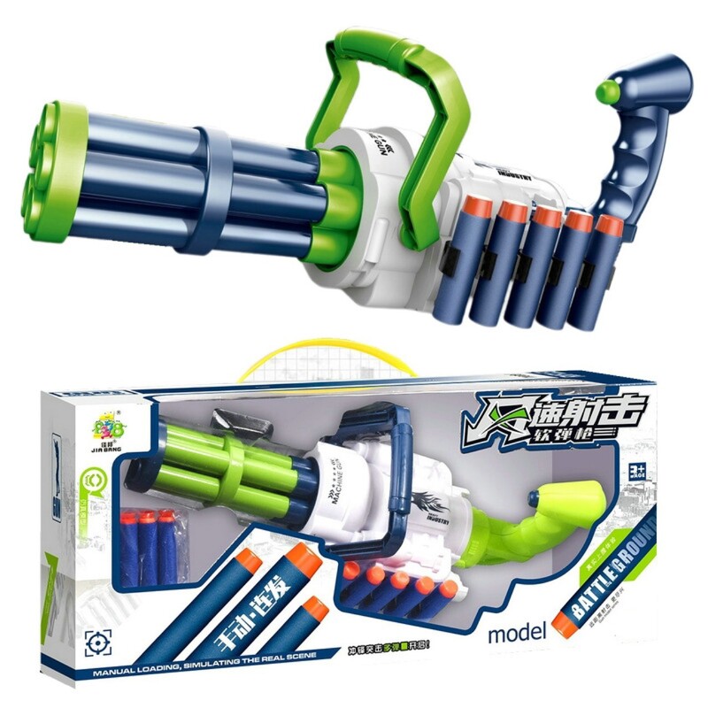 Jauna zēna rotaļlieta ar mīksto ložu pistoli, piesūceknis Mīksto ložu pistoles rotaļlieta ar zēna šaušanas dāvanu kastīti apmācības klases dāvana