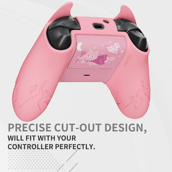 PlayVital Cute Demon Cover Silicone W/Thumb Grip Caps για χειριστήριο Xbox Series X/S (Xbox Core Wireless Controller) - Ροζ