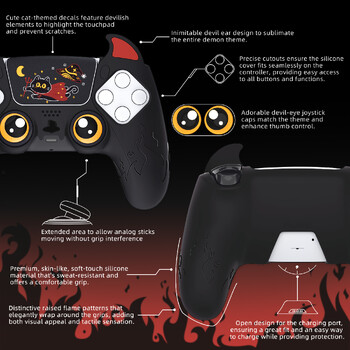 PlayVital Cute Demon Controller Θήκη σιλικόνης για ps5, κάλυμμα ελεγκτή Kawaii Gamepad Skin Protector για ps5 - 7 χρώματα