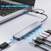 USB C šakotuvas 5 Gbps USB C skirstytuvas 100 W maitinimo įkrovimas USB 3.0 šakotuvas nešiojamam kompiuteriui MacBook Air/Pro, skirtas Windows/IOS/ mac OS/Linux/Android