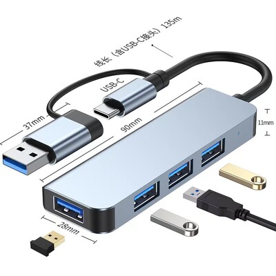 USB C šakotuvas 5 Gbps USB C skirstytuvas 100 W maitinimo įkrovimas USB 3.0 šakotuvas nešiojamam kompiuteriui MacBook Air/Pro, skirtas Windows/IOS/ mac OS/Linux/Android