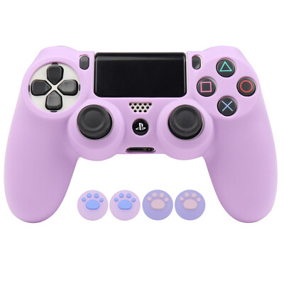 Husă de control din silicon moale pentru controler Playstation 4 Carcasă pentru gamepad PS4 cu capace de prindere pentru joystick