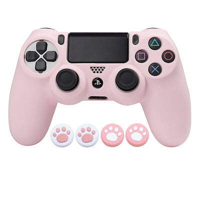 Husă de control din silicon moale pentru controler Playstation 4 Carcasă pentru gamepad PS4 cu capace de prindere pentru joystick