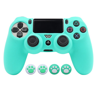 Husă de control din silicon moale pentru controler Playstation 4 Carcasă pentru gamepad PS4 cu capace de prindere pentru joystick