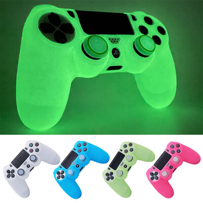 Glow in Dark Games Priedai žaidimų pulto vairasvirtės dėklo dangtelis, skirtas PS4, minkštas silikoninis dėklas, skirtas PlayStation 4 valdiklio korpusui