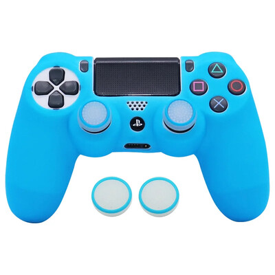 Glow in Dark Games Priedai žaidimų pulto vairasvirtės dėklo dangtelis, skirtas PS4, minkštas silikoninis dėklas, skirtas PlayStation 4 valdiklio korpusui