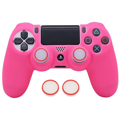 Glow in Dark Games Priedai žaidimų pulto vairasvirtės dėklo dangtelis, skirtas PS4, minkštas silikoninis dėklas, skirtas PlayStation 4 valdiklio korpusui