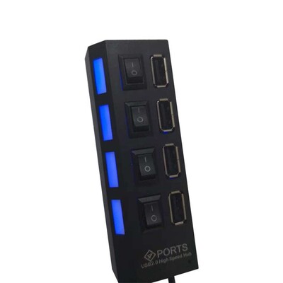 7 prievadų prijungimo stotys USB 2.0 šakotuvas didelės spartos kelių skirstytuvų adapteris, daugkartinis plėtiklis su jungikliu nešiojamam kompiuteriui