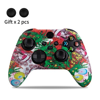 Mekana silikonska torbica za Xbox Series X/S kontroler Zaštitna koža Gamepad Gumena koža Ručke za palac Kapa Poklopac joysticka Školjka