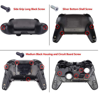 ExtremeRate DIY Replacement Faceplate Backplate Handles Grip Housing Shell for NS Switch Pro Controller - Single Series 2