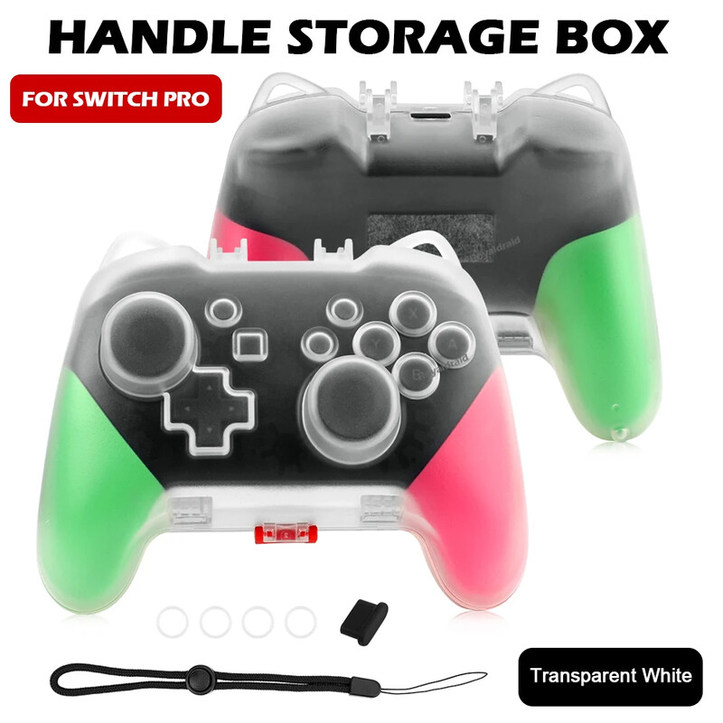 NOVO Transparent Clear Crystal Case Controller, zaštitni poklopac, školjka ručke s priključkom za punjenje za Nintend Switch Pro Controller