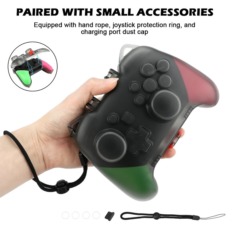 NOVO Transparent Clear Crystal Case Controller, zaštitni poklopac, školjka ručke s priključkom za punjenje za Nintend Switch Pro Controller