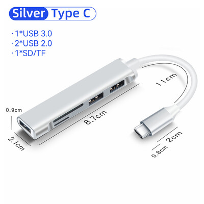 5 u 1 USB C HUB za Macbook Air Pro iPad Pro M2 M1 PC Tip C adapter za Lenovo Xiaomi Macbook pribor USB 3.0 HUB