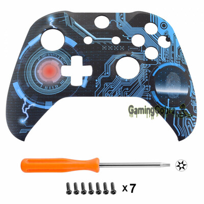 eXtremeRate soft touch gornji poklopac s uzorkom, prednje kućište, školjkasta torbica za Xbox One X i One S kontroler, model 1708