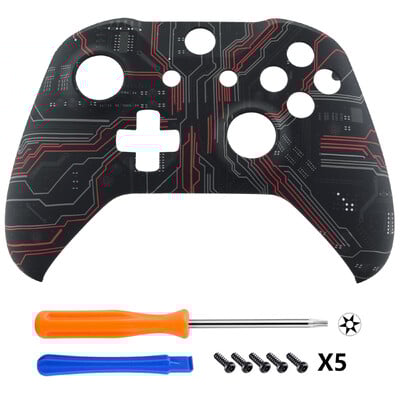 eXtremeRate soft touch gornji poklopac s uzorkom, prednje kućište, školjkasta torbica za Xbox One X i One S kontroler, model 1708