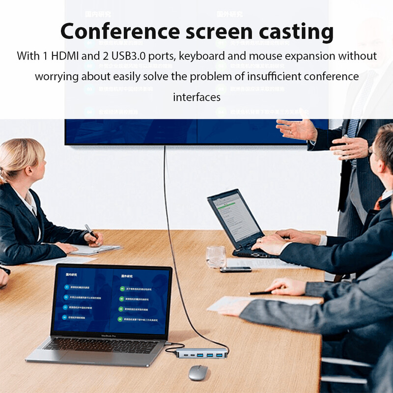 HUB USB tip C 3.0 adapter podržava 65W obrnuto punjenje priključna stanica za prijenosno računalo USB C priključna stanica 6 u 1 HUB Dodatak za Ipad