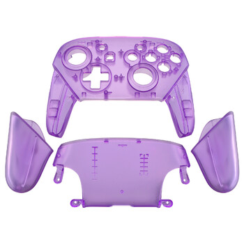 eXtremeRate Full Set περίβλημα για χειριστήριο NS Switch Pro, Πίσω πλάκα πρόσοψης με λαβές - Διαφανές Seires