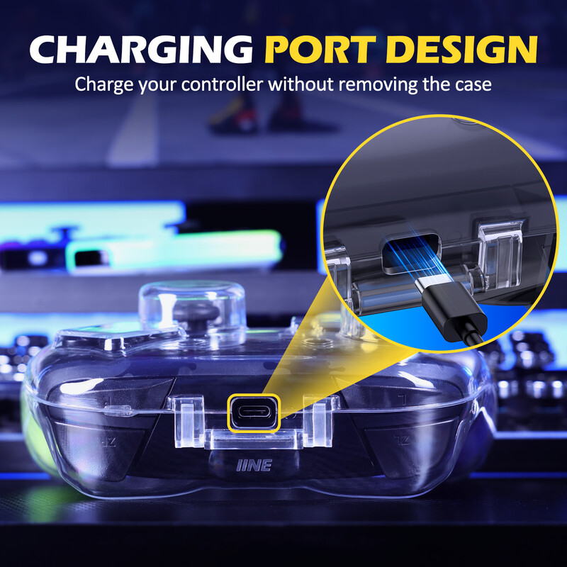 IINE L963 prozirna kutija za pohranu kontrolera Switch Pro, magnetsko zatvaranje, otporno na pritisak