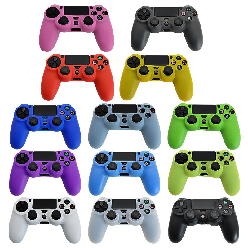 Pehmest silikoonist kaitsev juhtkate Playstation 4 kontrolleri nahale, PS4 mängupuldi ümbris koos juhtkangi käepidemetega