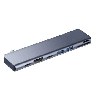 Tebe 7 в 1 Type-C хъб USB -C към 4K -съвместим с USB 3.0 SD/TF PD сплитер за бързо зареждане USB C докинг станция