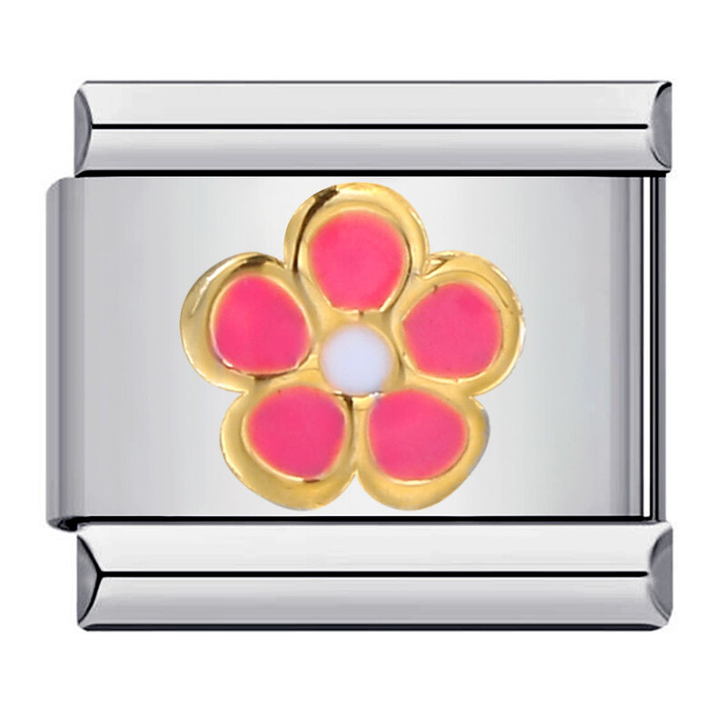 Itāļu nerūsējošā tērauda moduļu rokassprādze, apzeltīta štancēšanas raksts, piloša eļļa, DIY elastīga, personalizēta ķēde ar siksnu