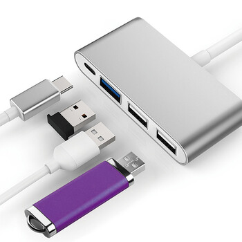 Typec Hub, One to Four USB Splitter, Κονσόλα παιχνιδιών, Κινητό Τηλέφωνο, Laptop, High-Speed Multi In One Expansion Dock