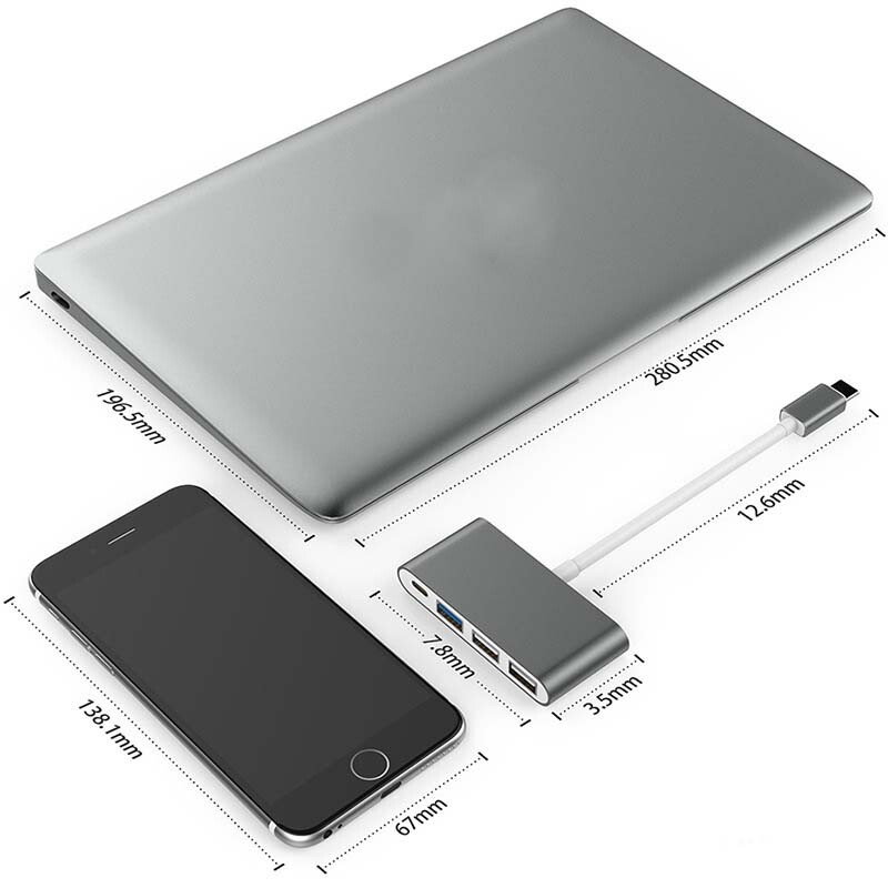 Typec centrmezgls, viens pret četriem USB sadalītājs, spēļu konsole, mobilais tālrunis, klēpjdators, ātrgaitas multi-vienā paplašināšanas doks