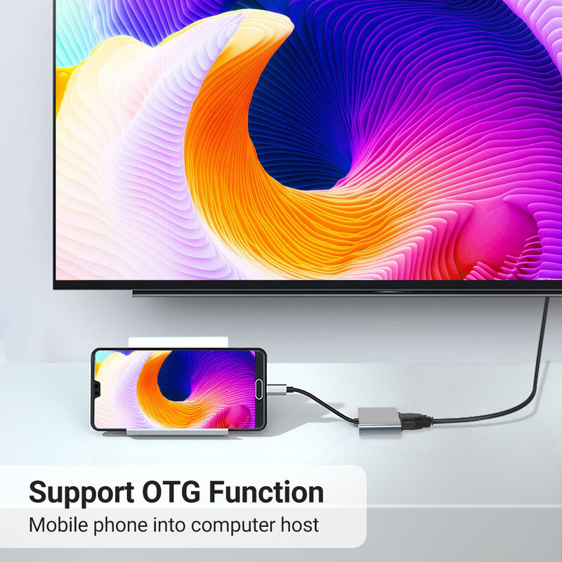 „Gopala 3 in 1“ kelių prievadų USB C šakotuvas į USB 3.0 VGA1080P ir 100 W PD adapteriai, skirti „Dell HP Lenovo Surface“ ir kt.