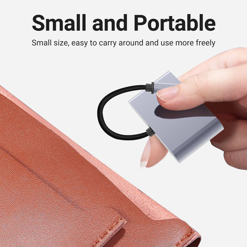 „Gopala 3 in 1“ kelių prievadų USB C šakotuvas į USB 3.0 VGA1080P ir 100 W PD adapteriai, skirti „Dell HP Lenovo Surface“ ir kt.