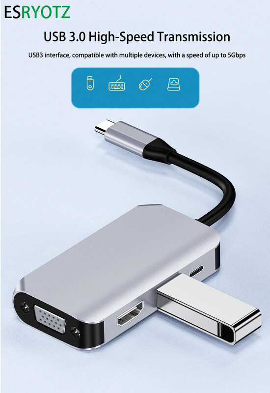 4-U-1 USB HUB 3.0 USB C HUB Dock Station 5Gbps prijenos velikom brzinom USB razdjelnik tipa C na USB OTG adapter za Macbook Pro