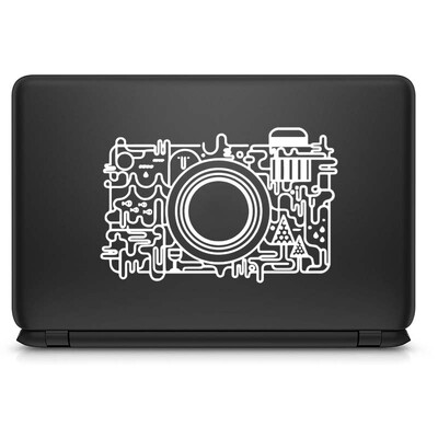 Apstraktna linija Kamera Vinilna naljepnica za prijenosno računalo za Macbook 13 Pro 14 Air Retina 15 Mac Cover Skin Decor Tablet PC Cool naljepnica za prijenosno računalo