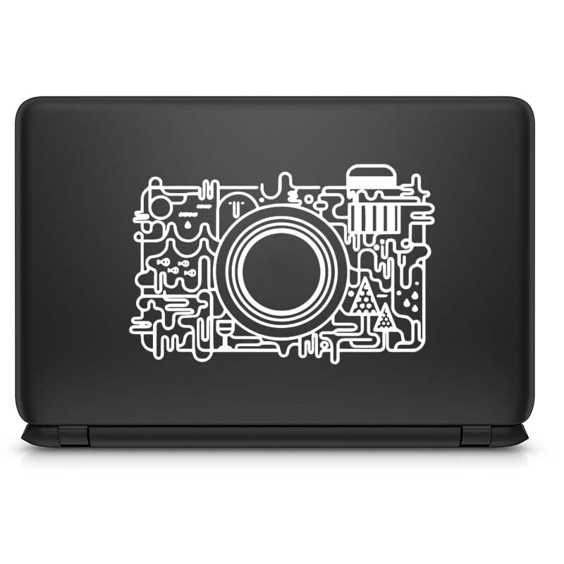 Apstraktna linija Kamera Vinilna naljepnica za prijenosno računalo za Macbook 13 Pro 14 Air Retina 15 Mac Cover Skin Decor Tablet PC Cool naljepnica za prijenosno računalo