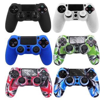 JCD Silicone Camo Προστατευτική θήκη δέρματος για Sony PS4 DS4 Pro Λεπτό χειριστήριο Thumb Grips Joystick Caps